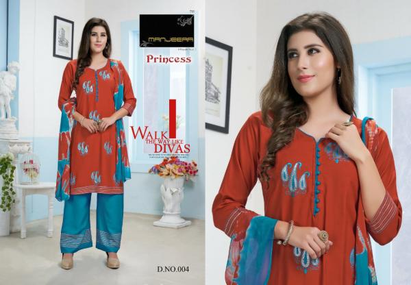 Manjeera Princess Rayon with Work Designer Readymade Suit